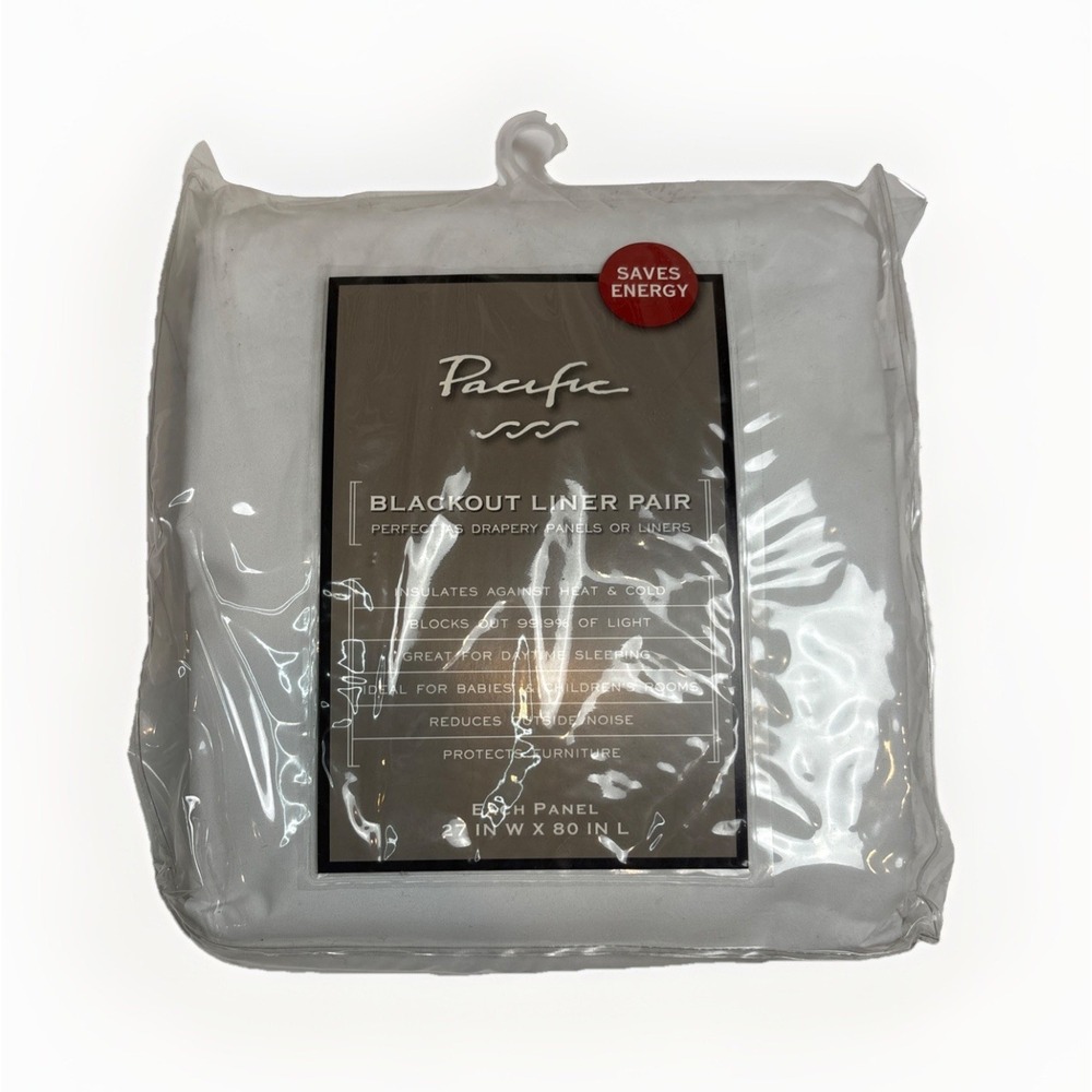 Pacific Blackout Liner Pair Insulates Noise Reduction All White 27"W x 80"L‎
